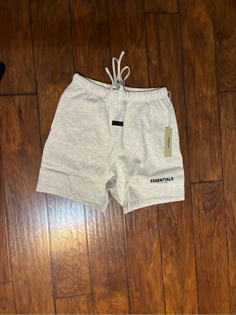 ESSENTIALS Kids Light Oatmeal Drawstring Sweat Shorts